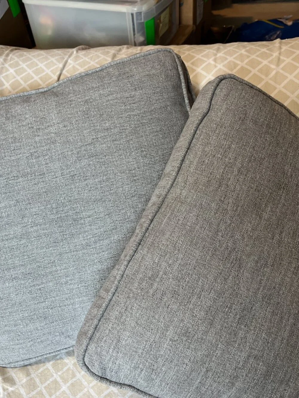 Accent Throw Pillows - Set of TWO  (Removable‎ Zipper Closure Covers) GRAY